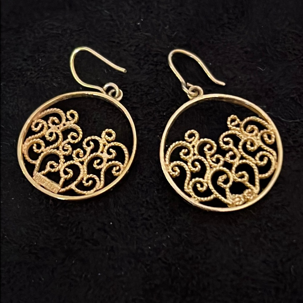 Vintage SU925 Gold over Sterling Silver dangle earrings